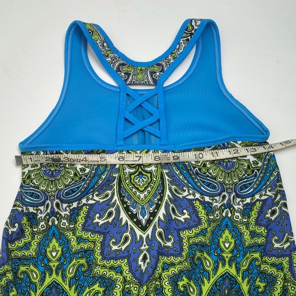 Athleta Tic Tac Toe Paisley Tank Top Green - Picture 8 of 8